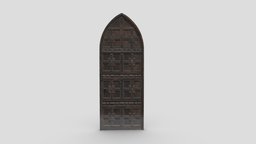 Castle Door 06 Low Poly Realistic gate, castle, wooden, dungeon, retro, medieval, unreal, era, antique, rusted, ready, gothic, prison, jail, middle, realistic, old, fortress, engine, age, real, aged, unity, game, 3d, pbr, low, poly, church, door
