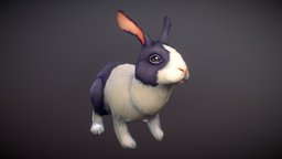 Rabbit rabbit, cute, spring, pets, substancepainter, 3dsmax, handpainted-lowpoly