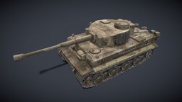 Panzer VI "Tiger" tiger, heavy, german, panzer, wwii, 2k, tank, nazi, nazi-germany, asset, game, pbr, mobile, war