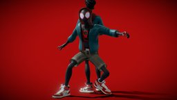 Miles Morales Spiderman PBR Animated model fanart, across, marvel, sony, miles, spider-man, morales, stanlee, spider-verse