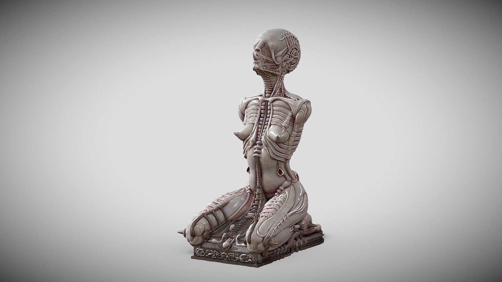 3DModel - inspiration from giger arts - Alien kneeling - 3D model by Alex Dubnoff (@alexdubnoff) 3d model