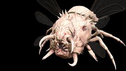 Flying beetle5 insect, rpg, bug, beetle, action, unreal, carapace, jaws, character, unity, pbr, low, poly, monster, fantasy, rigged