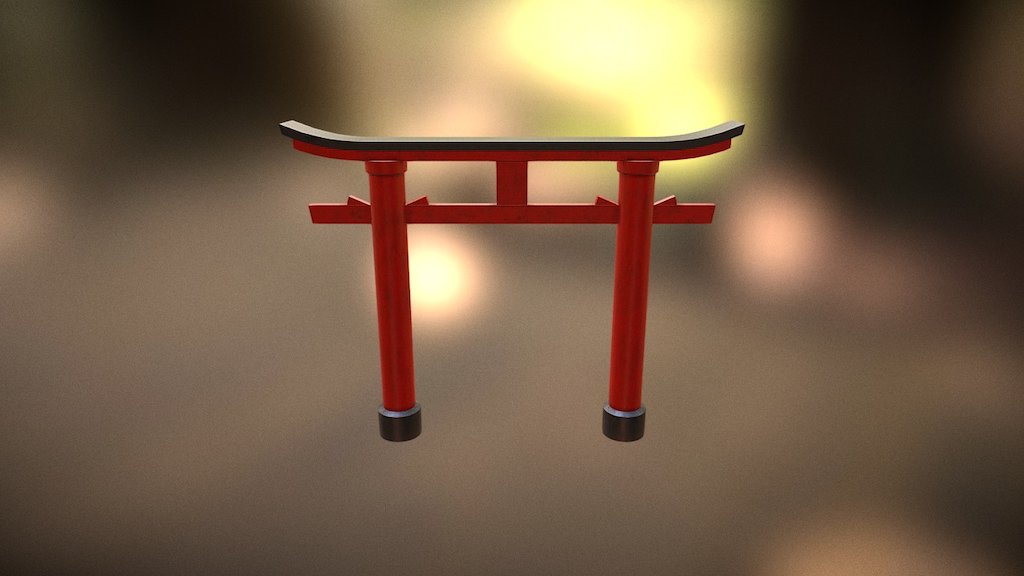 A Low Poly Japanese Gate, Made with 3Ds Max and Substance Painter - LowPoly Torii - 3D model by staniart 3d model
