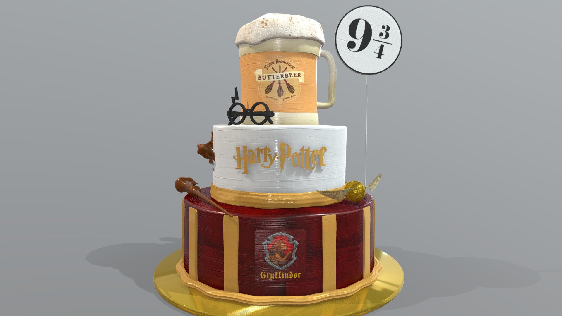 Hp Cake




chocolate frog

wand

golden snitch

Butterbeer, etc

available in fbx with materials and textures
 - Gryffindor Cake - Buy Royalty Free 3D model by luismi93 3d model