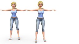 Subdivision 3d model Young Casual Girl body, hair, toon, people, , women, shorts, young, summer, sandals, holiday, butt, jeans, slim, beach, woman, t-shirt, breasts, blonde, girl, denim, blouse, -woman, hairstyle, -girl, waist, uality, beachwear, breech, beach-life, character, girl, cartoon, human