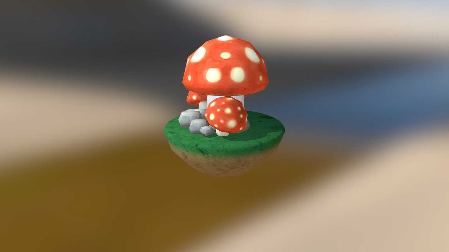 Mushroom Lowpoly Handpainted - 3D model by Creative Trio (@creativetrio) 3d model