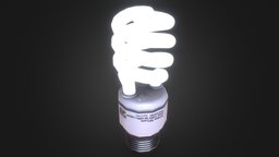 Fluorescent (Lampu Neon Hemat Energy) 3dcoat, neon, fluorescent, osram, lampu, low-poly, pbr, cinema4d, c4d