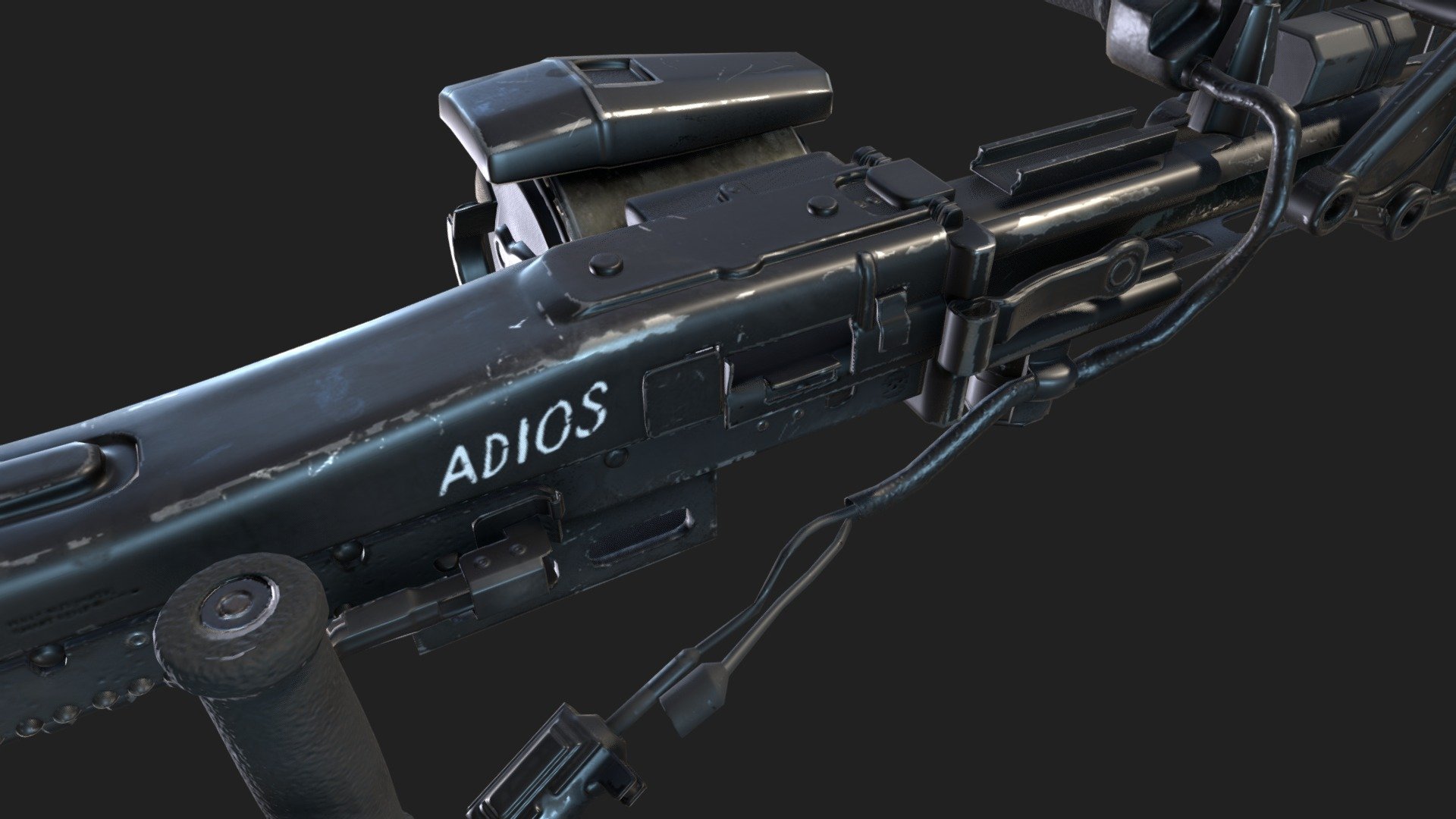 Fan art of a gun design I thought was really funky and inspired - "Aliens" Smart Rifle - 3D model by KonradSilver 3d model