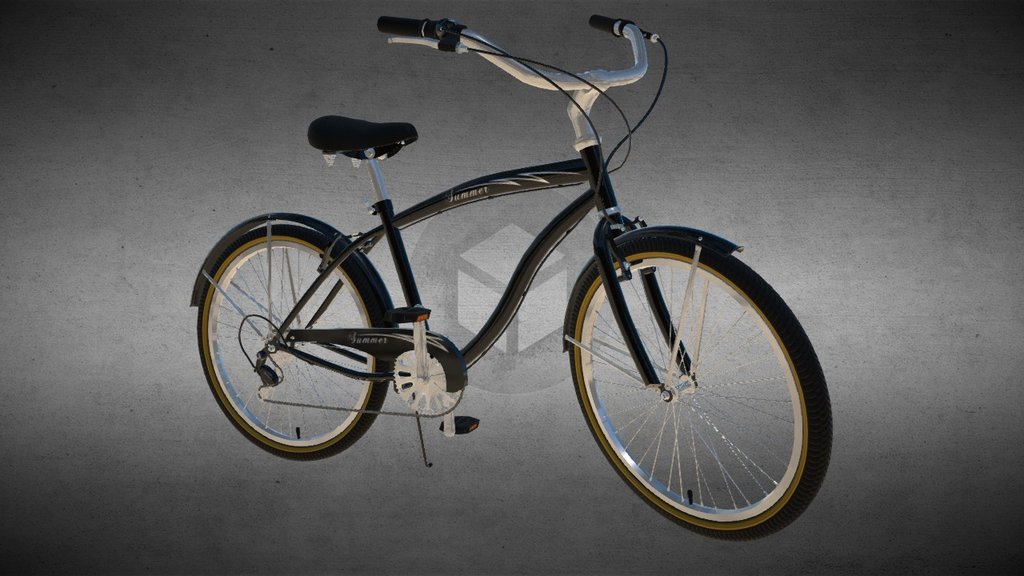 Urban Bike modeled in Autodesk Maya - Beach Bike - 3D model by chrismon20 3d model