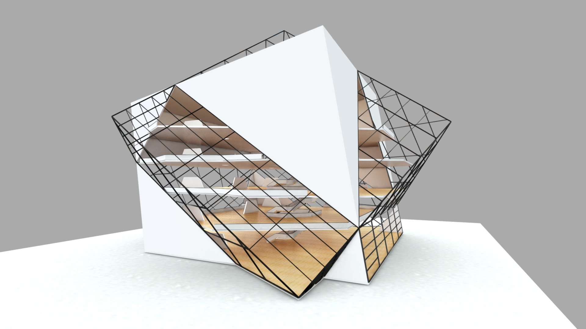 VR art Gallery 8 Two Cubes baked - Buy Royalty Free 3D model by Velandia.G..Ivan 3d model