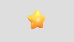 Cartoon Star object, symbol, toon, style, 5, element, prop, shape, item, christmas, icon, graphic, star, sparking, cartoon, 3d, model, gold