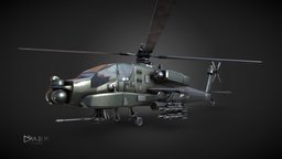 Apache Attack Helicopter AH-64 heli, 3dcoat, attack, hydra, chaingun, hellfire, darkminaz, missle, warhead, substancepainter, weapon, maya, military, usa, helicopter, sketchfab, gun, heproteccbutalsoattacc