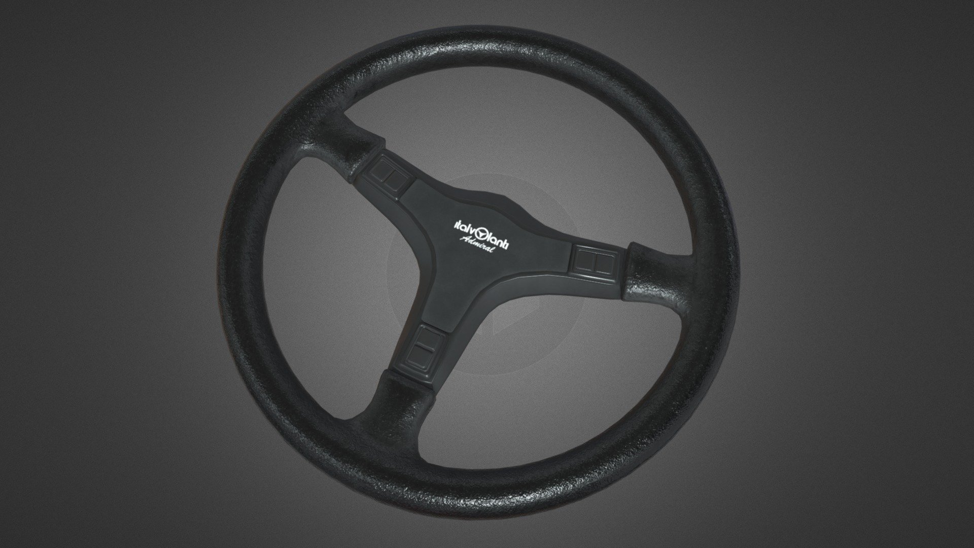 A black colored version of the Italvolanti Admiral steering wheel.

I made this long ago for a mod for Assetto Corsa. Thought about posting it here since it'd be good publicity. Yes, this post does serve as a breaker from my usual streaks of posts.  I can work and am comfortable on stuff other than low poly models and textures. I spent around a good few hours making it, and I was very proud of the final end result.

Would definitely try again when I start modding higher end video games 3d model