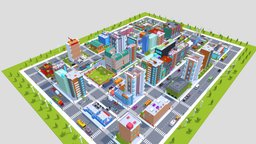 Simplepoly City tree, lamp, stadium, vehicles, cars, exterior, road, ready, cityscape, evee, cityspace, cartoon, game, lowpoly, low, poly, car, city, shop, bfcm19