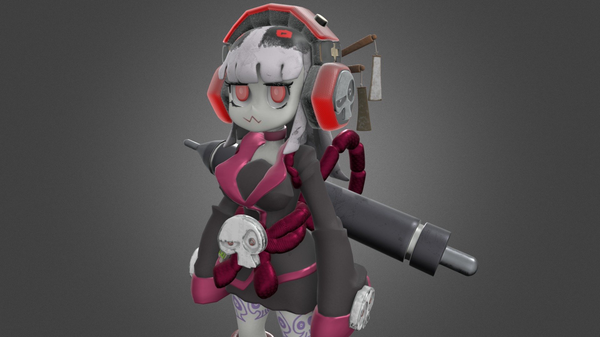 Blender + Substance Painter

Fan Art
 - Female Stylized Samurai - 3D model by Odami_3D 3d model