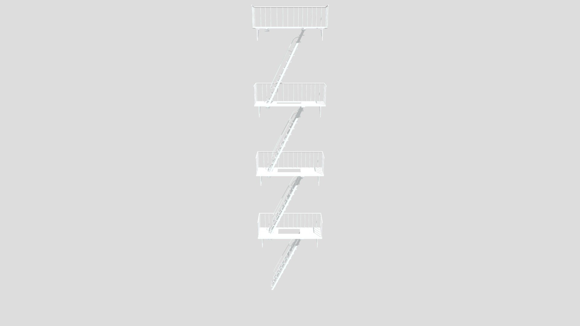 4 level basic model of emergency stairs from the classic New york bulding style, no materials added 3d model