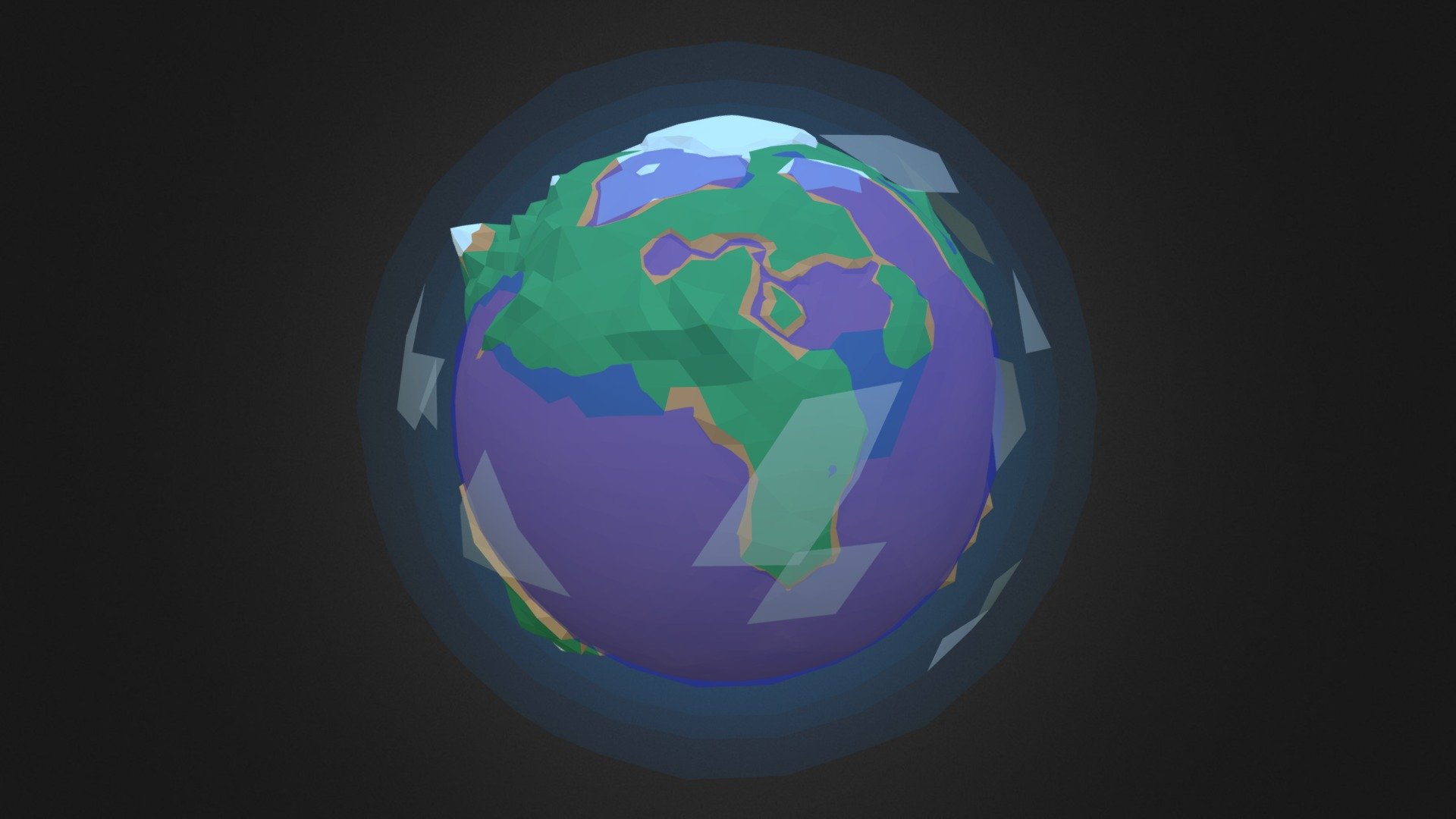 The highlighly optimised low poly planet! Perfect for any small to medium project. Vertex colours, and an alpha opacity atmosphere. Works perfectly in unity, great for devices with low specs 3d model