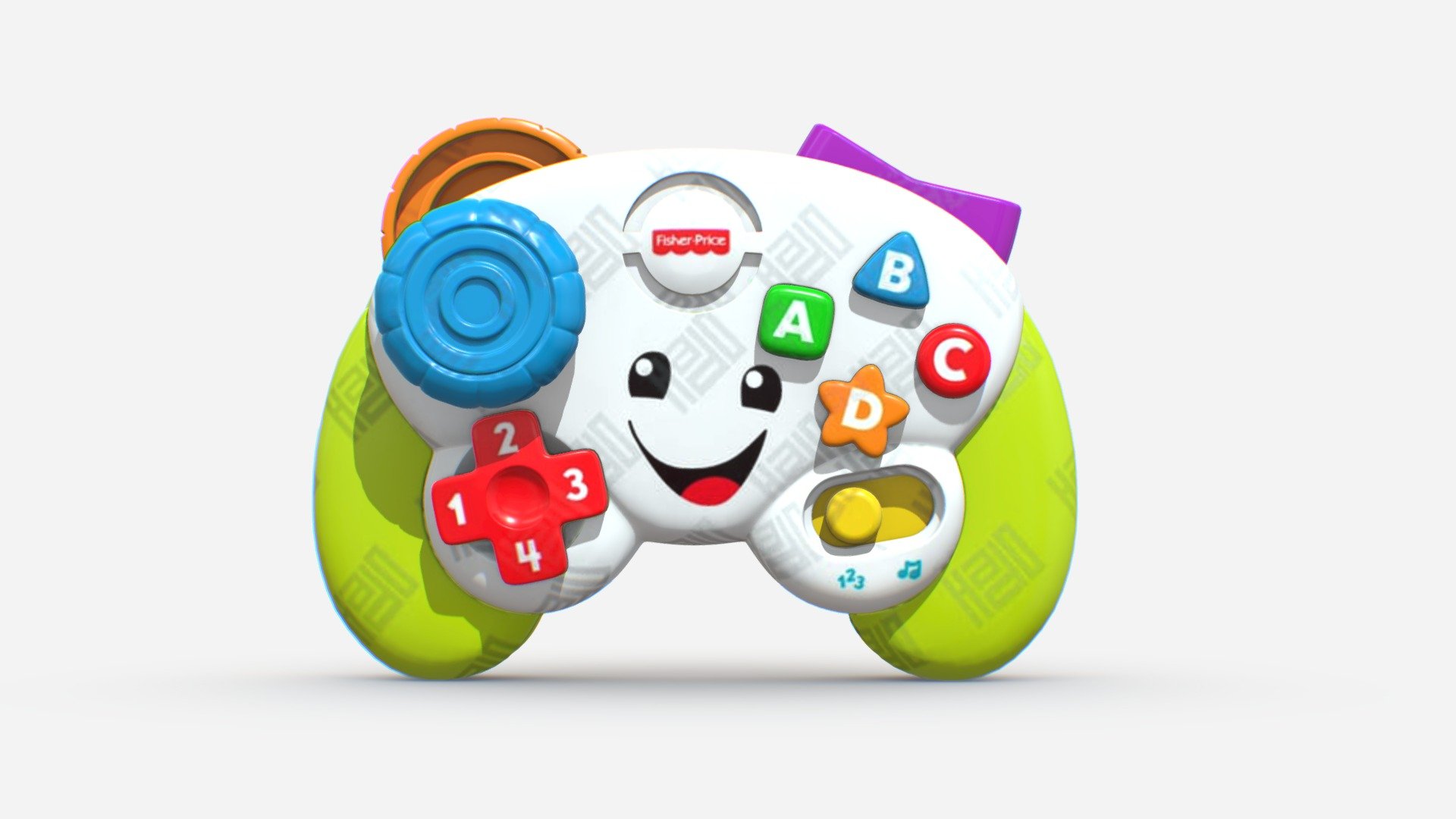 Fisher-Price Game &amp; Learn Controller
The file includes a 3D model and 4k PBR textures in png format, Obj and Fbx files.

The model was created in 3ds max 2023 with the render engine V-Ray 6.0

Blender 3.6 file is included.

You can request a different format.

Textures

PBR textures 4096x4096 pixels

each material contains




BasicColor.

AO.

Roughness.

Normal.

Metalness.

Note: This model is not for 3d printing.


Please read carefully: This is a 3D model, NOT a physical object.
Due to 3D model theft, this file is watermarked only in the viewer.
The purchased file includes 4K textures WITHOUT watermarks.

Have a nice day! - Fisher Price Game and Learn Controller - Buy Royalty Free 3D model by hado (@hado3d) 3d model