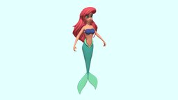 Princess Ariel ( The Little Mermaid ) princess, cgi, mermaid, moviecharacter, littlemermaid, disneyprincess, arial, highqualitymodel, animatedcharacter, disneycharacter, gameasset, characterdesign, 3dmodel, fantasy, princessariel, noai, digitalassets, underwaterprincess