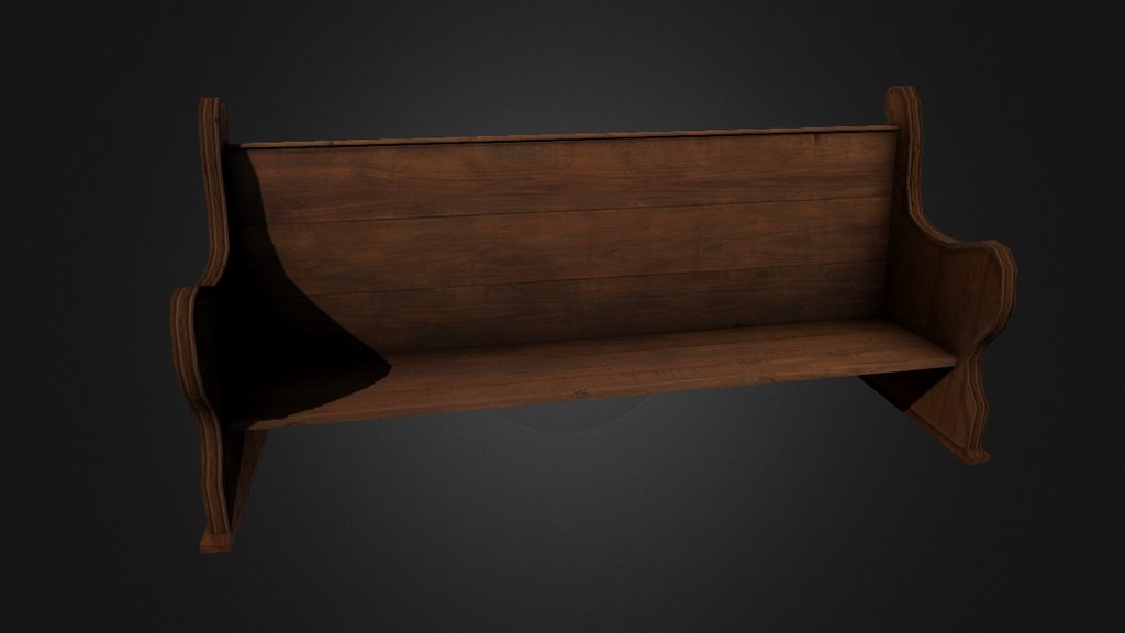 Old church pew for a CSGO map 3d model
