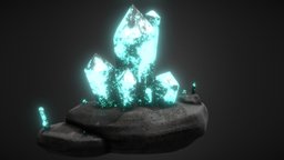 Sky blue crystal crystal, gem, nature, glow, mineral, game, fantasy, rock