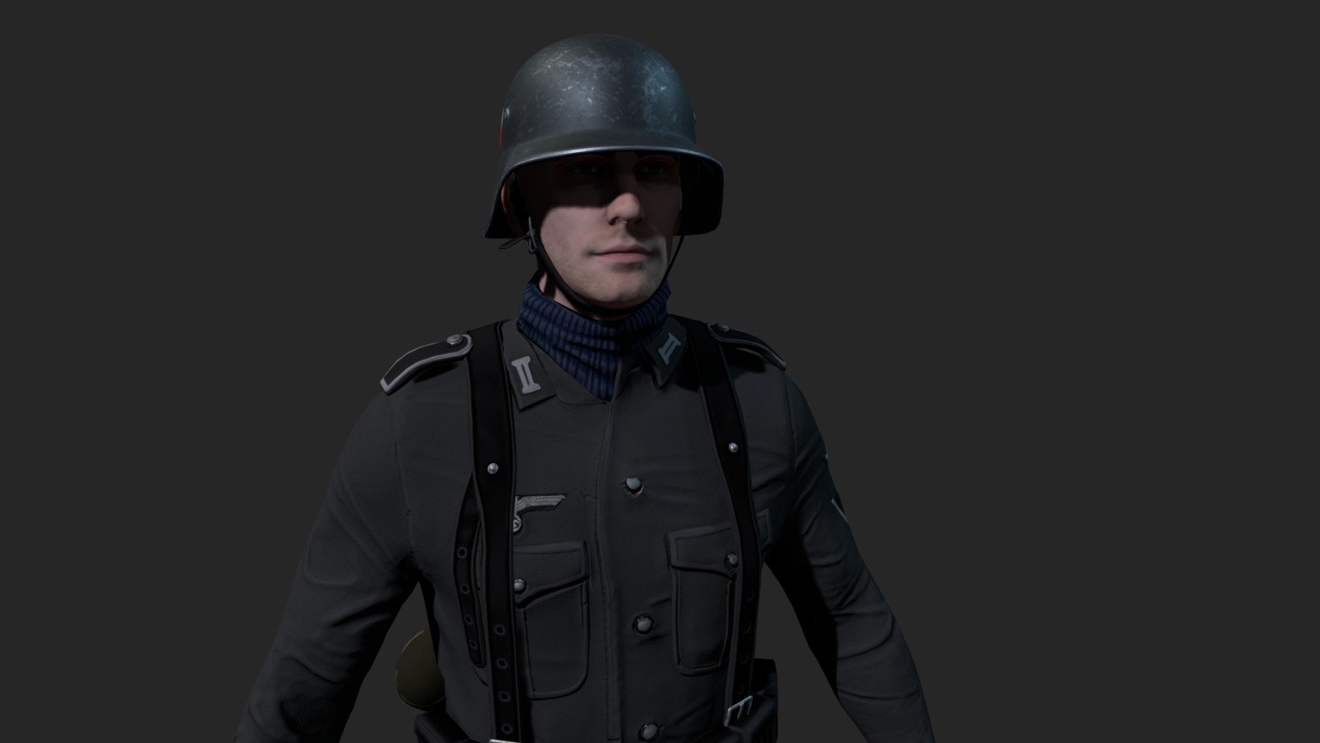 Wehrmacht soldier 3d model, pbr textures, game-ready - Wehrmacht Soldier - 3D model by kir_the_great 3d model