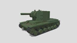 Low Poly Cartoon KV 2 Tank topology, ww2, stylish, kv, low-poly, cartoon, lowpoly
