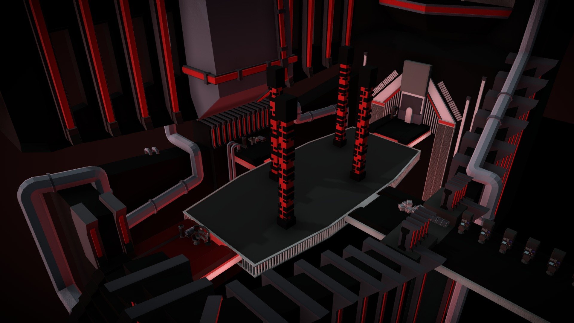Low poly Room model I made for a rogue-lite videogame we made as a university project.
This room is where the player fights Moff Gideon, the final boss of the game 3d model