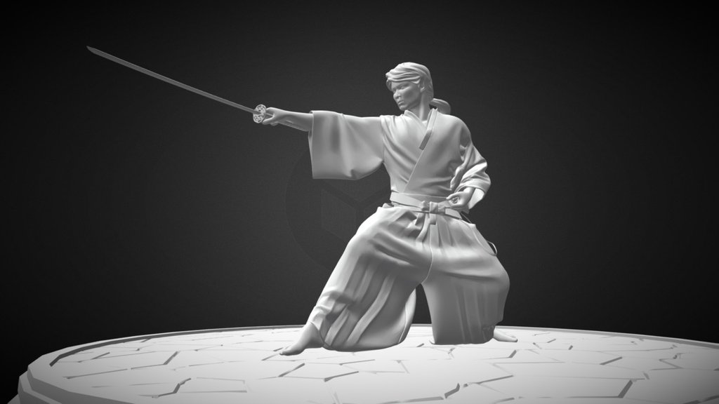 Model made for a personal illustration. You can see the final work here: https://youtu.be/aWD1G4WqeyM - Iaido - 3D model by oscargrafias 3d model