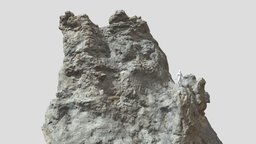 Big Mountain Peak Cliff Rock Boulder Drone Scan