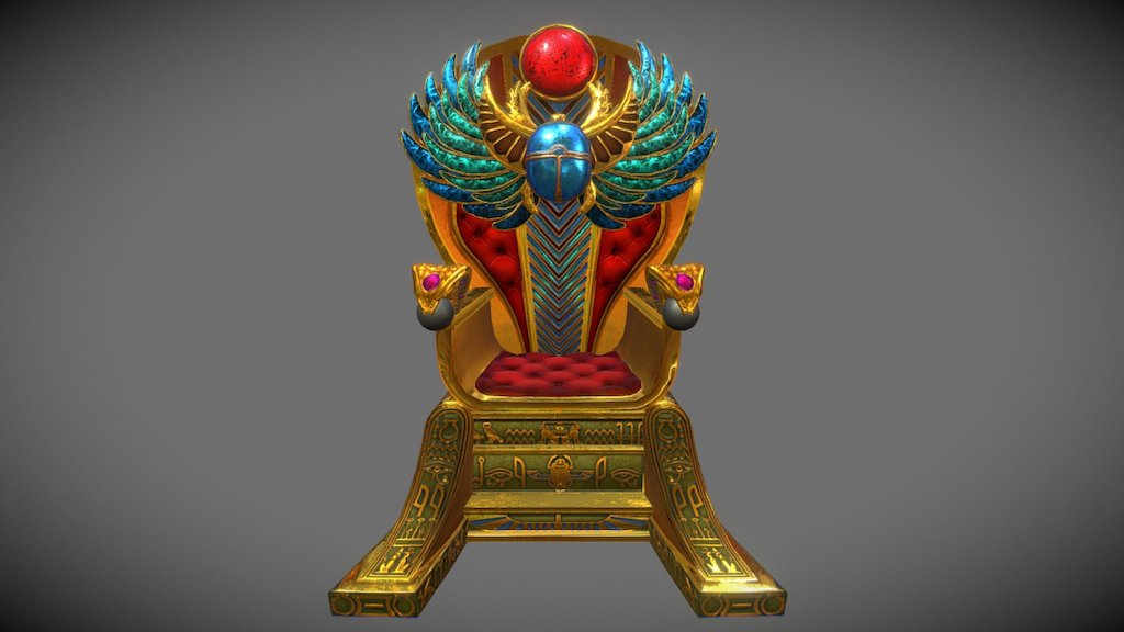 Throne for the intro of character cleopatra 
(Gods of Rome, Gameloft videogame) - Throne Cleo - 3D model by Carlos Arranz (@manerarts) 3d model