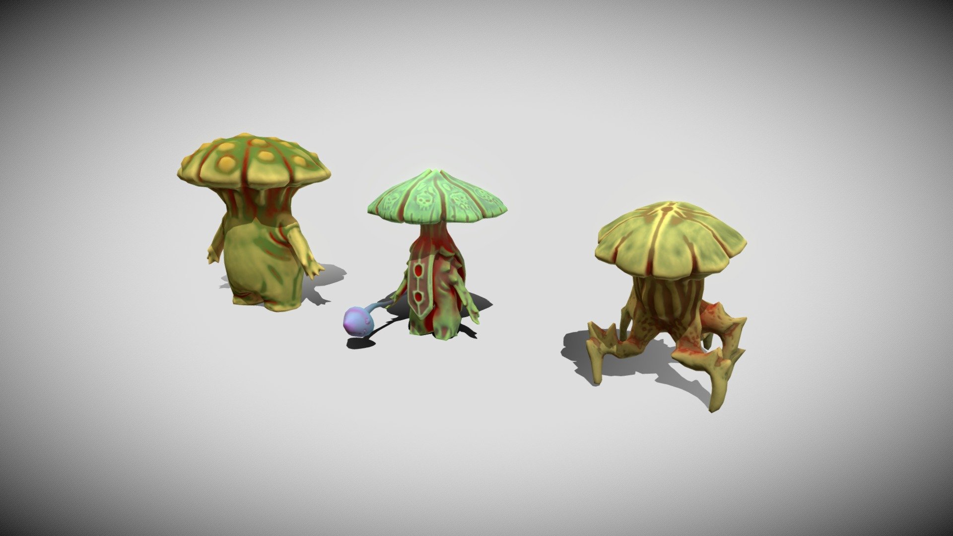 A set of enemies for an unnamed game - a dice roguelike.

You can learn more about the game and try an early version on our Discord:
https://discord.com/invite/5AnXVPCqyx

twitter: https://twitter.com/Timskafte - Corrupt Mushroom Tribe - 3D model by Tim Skafte (@timskafte) 3d model