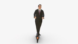 man in black suit on scooter 1074 suit, style, fashion, clothes, miniature, figurine, realistic, scooter, moped, success, 3dprint