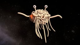 Flying Spaghetti Monster flying, solar, videogame, sails, spaghetti, creature, animation, monster