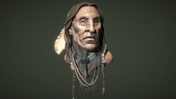 Big Crow sculpt, indian, 3dprintable, sculpting, native, american, 3dprinting, clay, feder, bust, zbrush, fantasy, indianamerican, americannatinve, eagl