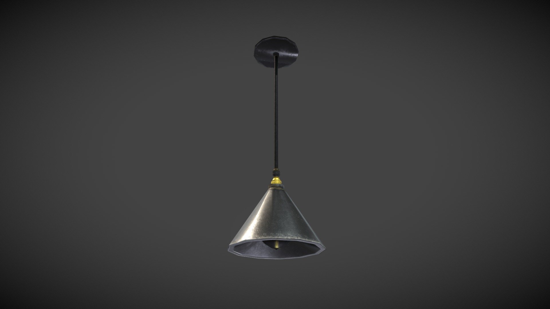 Elegant cone shaped metal ceiling lamp.
Low poly and game ready 3d model