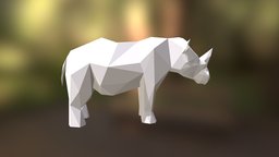Rhino low poly model for 3D printing printing, printer, rhino, animals, rhinoceros, printable, 3d-model, low-poly, 3d, 3dmodel
