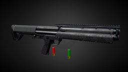 Kel-Tec KSG Shotgun substancepainter, substance, weapon, 3d, pbr, lowpoly, military, shotgun, gameready