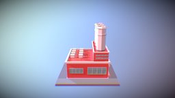 Factory low-poly-art, lowpoly-blender, factory