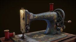 Antique 1892 Vintage Sewing Machine sculpt, ancient, uv, rust, mechanical, thread, vintage, singer, unreal, rusty, antique, rustic, 4k, metal, old, decay, quality, cinematic, highresolution, sewing, ue4, assetpack, sewing-machine, 4ktextures, godot, antique-furniture, substancepainter, substance, maya, unity, lighting, asset, game, lowpoly, gameasset, zbrush, textured, material, highpoly, "gameready", "vintage-furniture", "ue5"