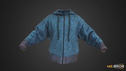 Turquoise Hood Zip-Up style, fashion, stylish, ar, hood, fabric, casual, turquoise, photogrammetry, 3dscan, casual-fashion, noai, fahsion-scan, zip-up