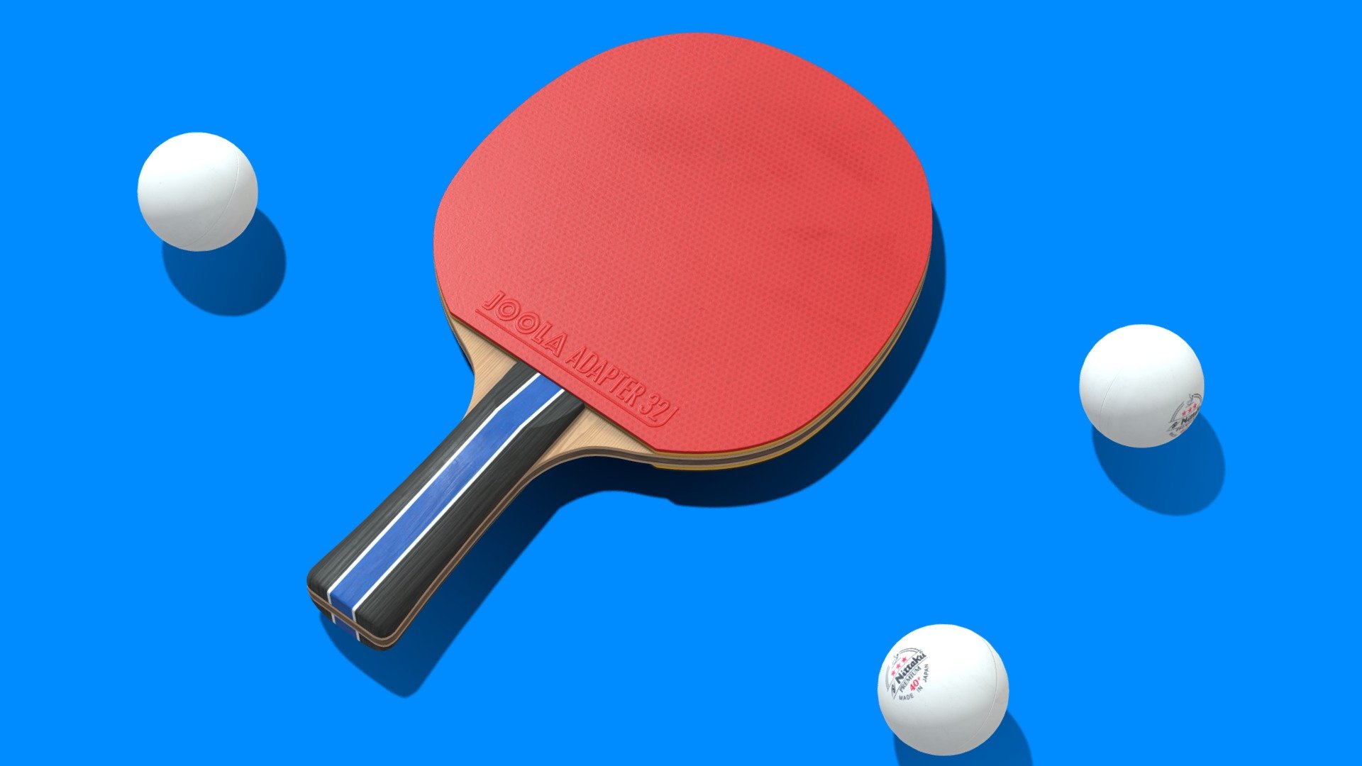 The after school ping pong club - pick up a paddle and start playing! Modeled in Maya, textured in Substance Painter :) - Ping Pong Paddle and Ball - 3D model by shrednector 3d model