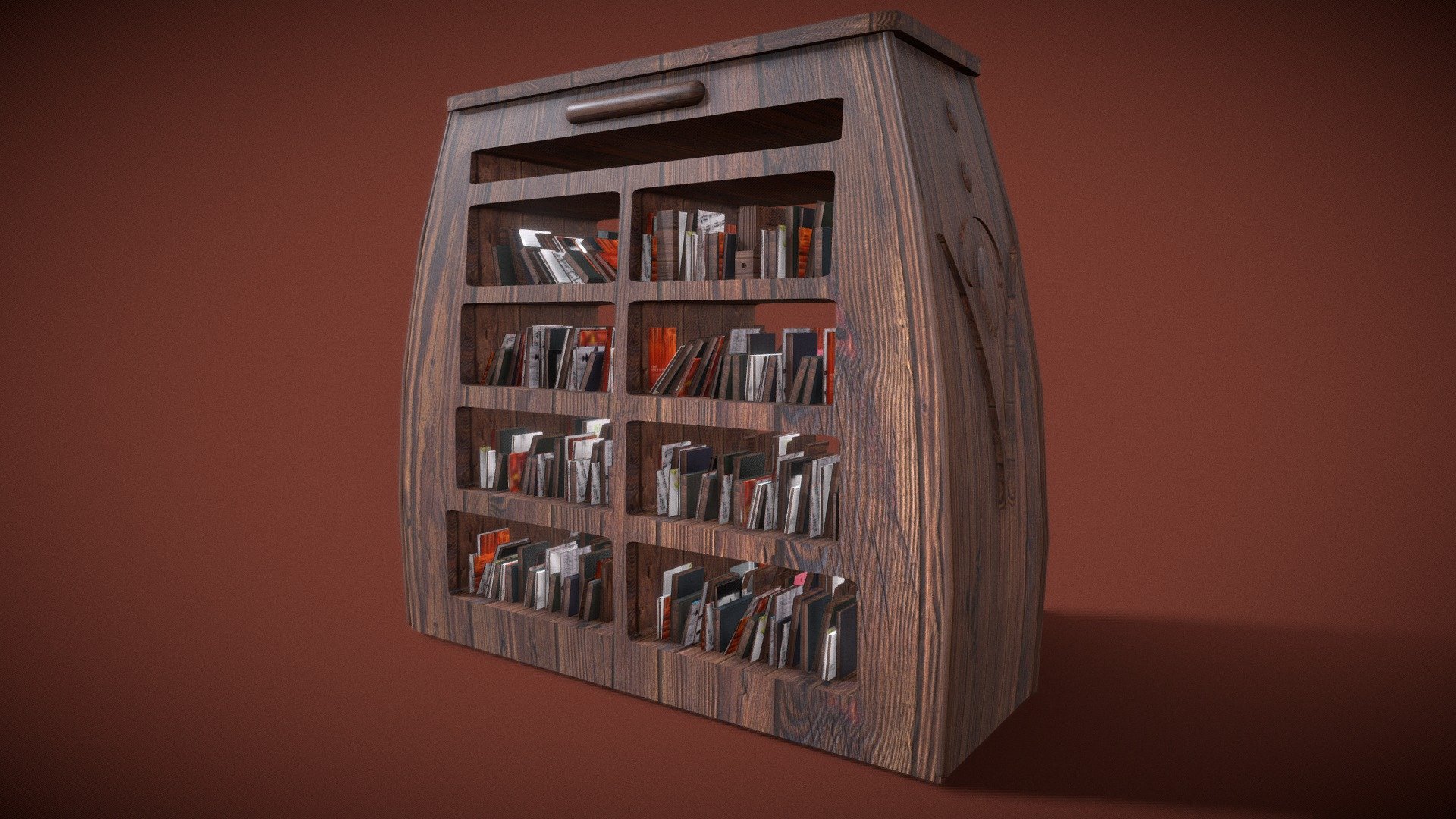 Rounded shelf, with some books to be customized.
Useful to decorate a library!



&ndash;
- C4D
- OBJ
- TEX
&ndash;

Enjoy.

J Agency - www.jeremy.agency - Woody Shelf (with Books) - Buy Royalty Free 3D model by Kiklox 3d model