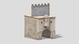 Castle Medieval Middle Ages 01 Low Poly PBR kit, tower, gate, square, castle, historic, empire, set, medieval, build, module, pack, collection, ready, draw, walls, vr, ar, fortification, gothic, middle, town, realistic, fortress, age, gatehouse, built, ages, drawbridge, asset, game, 3d, pbr, low, poly, mobile, stone, building, rock, "war", "bridge", "towngate"