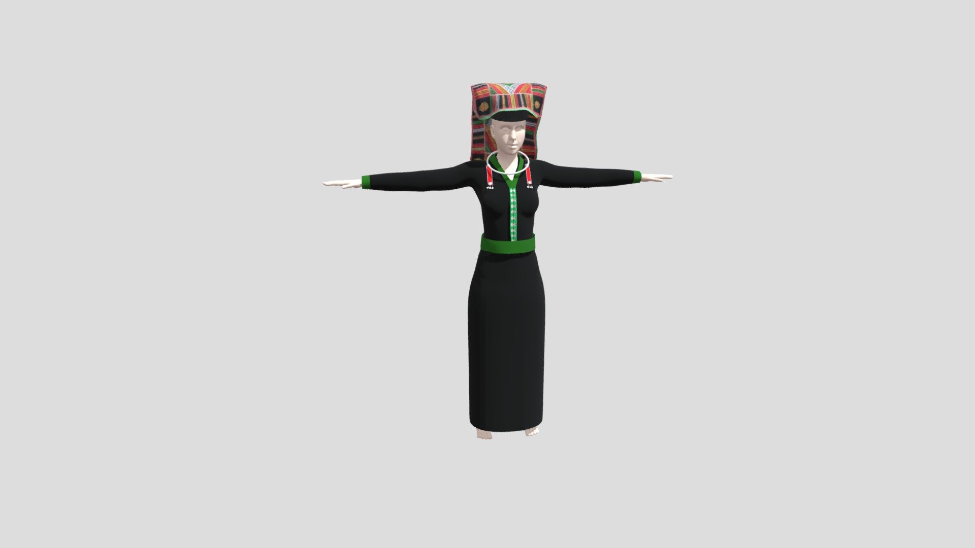 Trang phục nữ dân tộc Kháng - 3D model by Chau.Jade 3d model