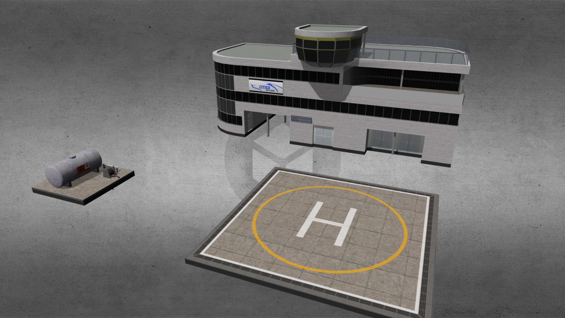 Helicopter Station

Created and adapted for the game Cities Skylines
https://steamcommunity.com/sharedfiles/filedetails/?id=2210077102 - Helicopter Station - Buy Royalty Free 3D model by luminou_CS (@luminou) 3d model
