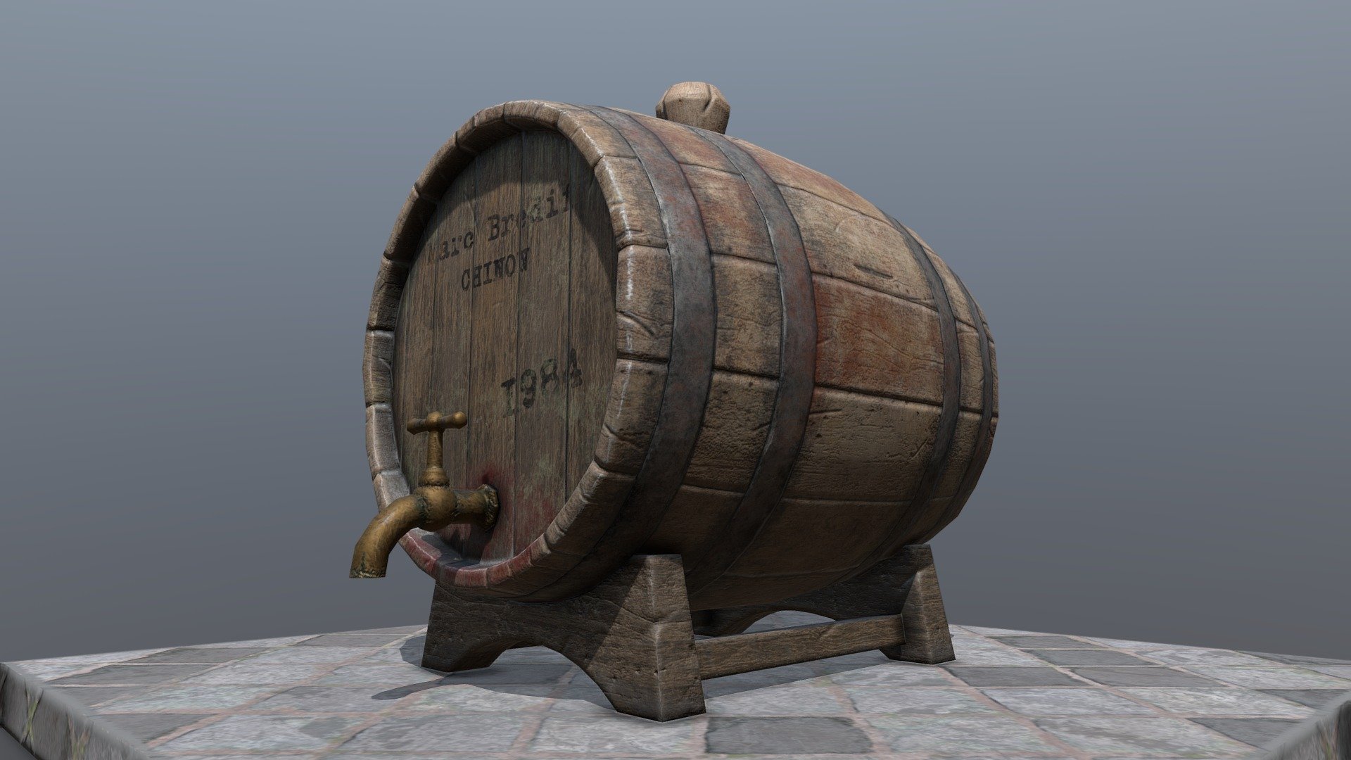Old wine barrel - Old wine barrel - Download Free 3D model by kolya5561 3d model