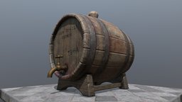 Old wine barrel barrel, wine, prop, props-assets, wine-barrel