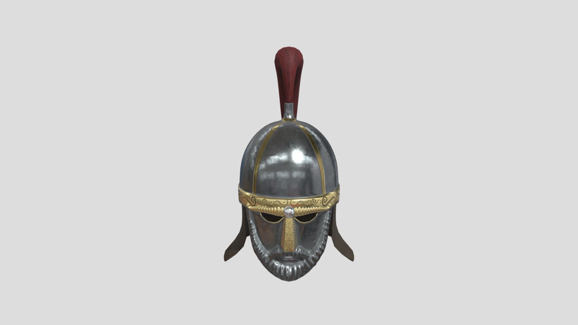 Medieval helmet with decorative face mask - Medieval helmet bearded mask - 3D model by Shaund (@something.sd40) 3d model