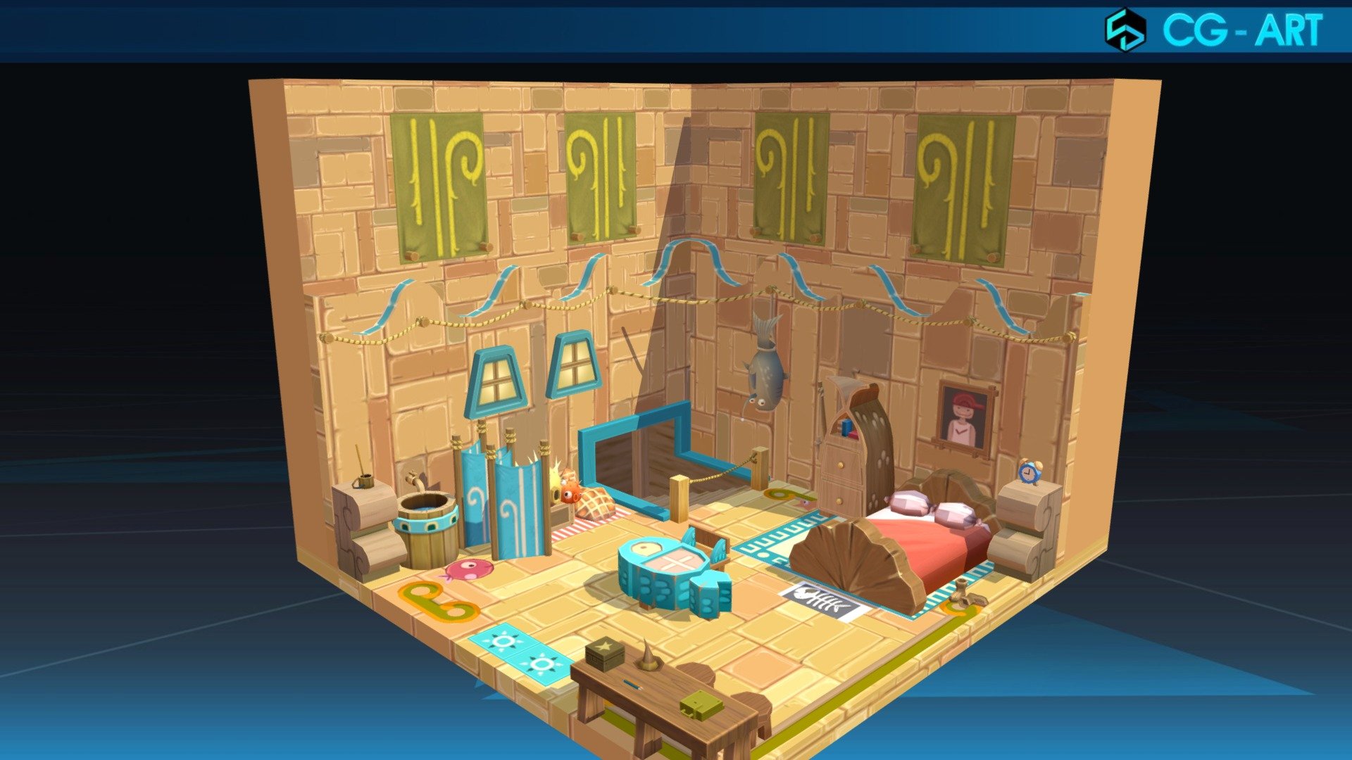 Inspired by the unique design of houses for players in the game Dofus, we continue to turn them into visual 3D models to show our love for this game

Based on the Sufokia House concept of Weequays :

https://www.deviantart.com/weequays/art/Sufokia-House-01-Sufokia-Maison-01-Dofus-311200034

Tools Used
* Maya
* Photoshop - Sufokia Maison 01_Dofus - 3D model by cgart.com (@goart) 3d model